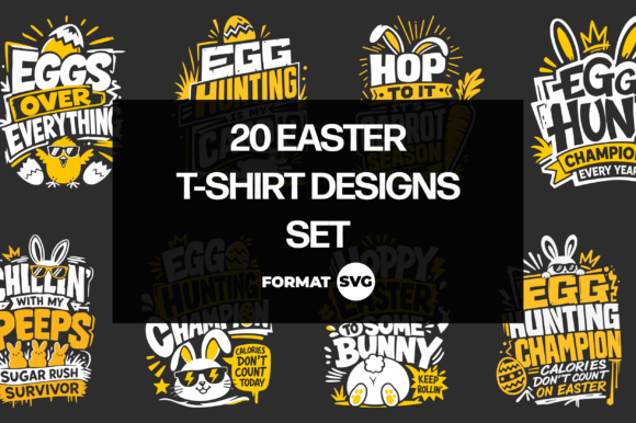 20 Easter SVG Design Bundle: Graphics for T-Shirt Designs