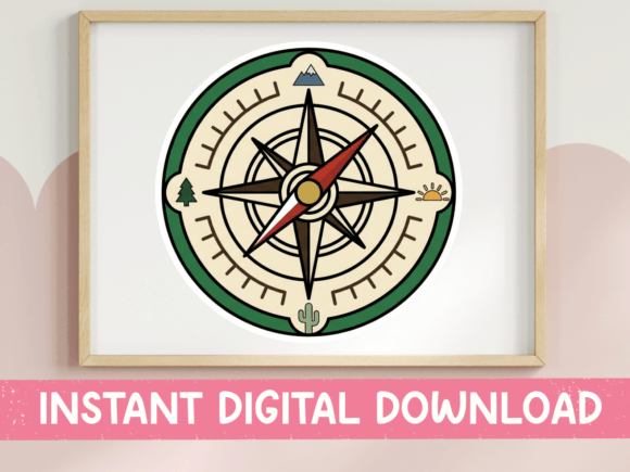 Adventure Compass Rose Outdoor Sticker Graphics