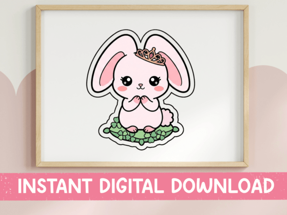 Bunny Princess Tiara Kawaii Sticker Graphics