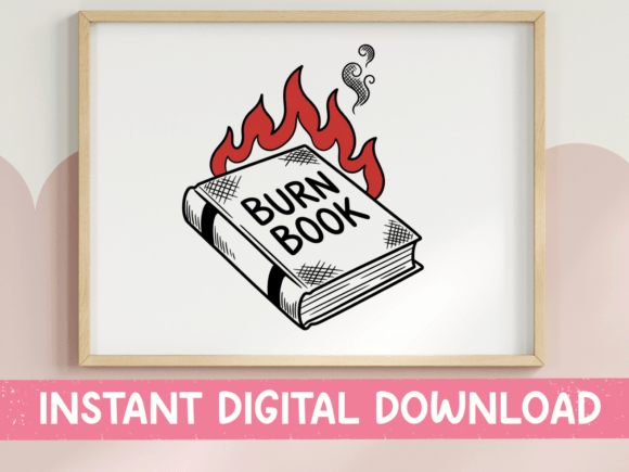 Burn Book Flame Pop Art SVG Graphics