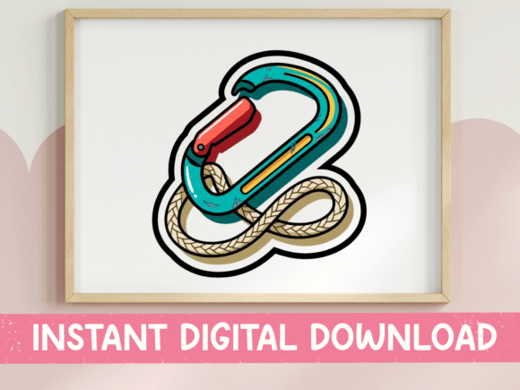 Carabiner Climbing Rope Sticker Graphics
