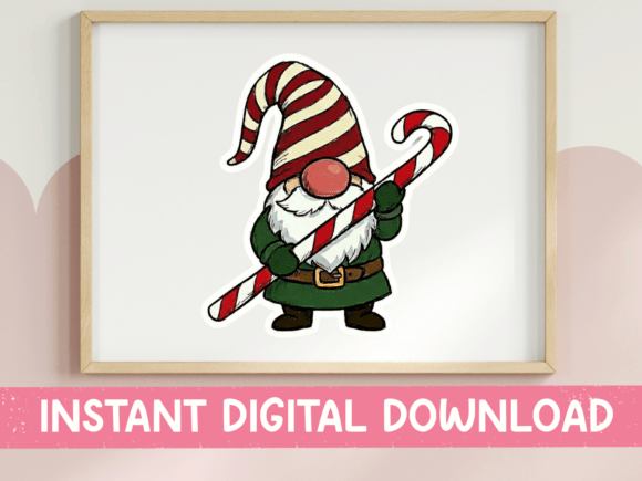 Christmas Gnome Candy Cane SVG