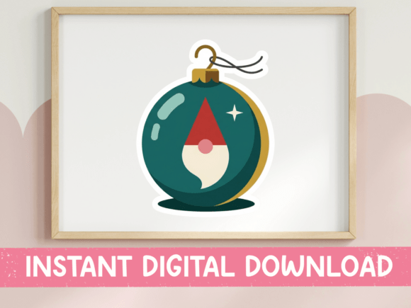 Christmas Gnome Ornament SVG for Graphics and T-Shirt Designs