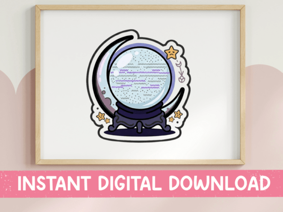 Crystal Ball Moon Base Mystic Sticker Graphics