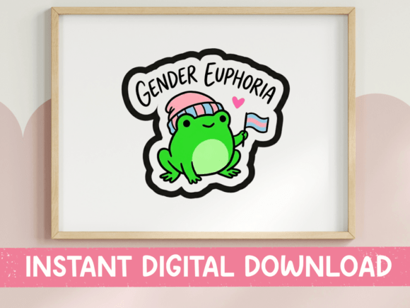 Gender Euphoria Frog SVG for T-Shirt Designs