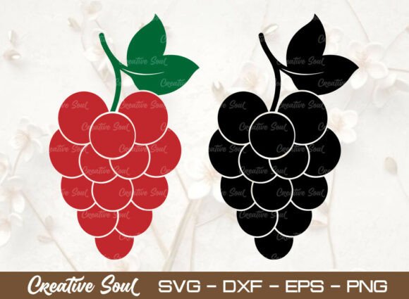 Grapes Silhouette SVG Cut, Grape Vine Graphics