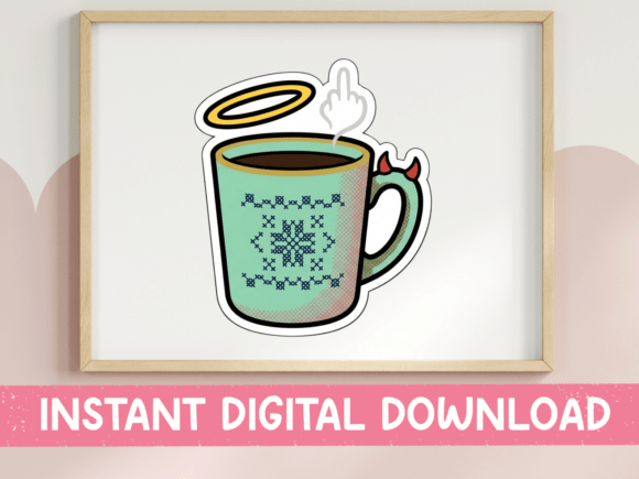 Holy and Unhinged Christmas Mug Sticker Graphics