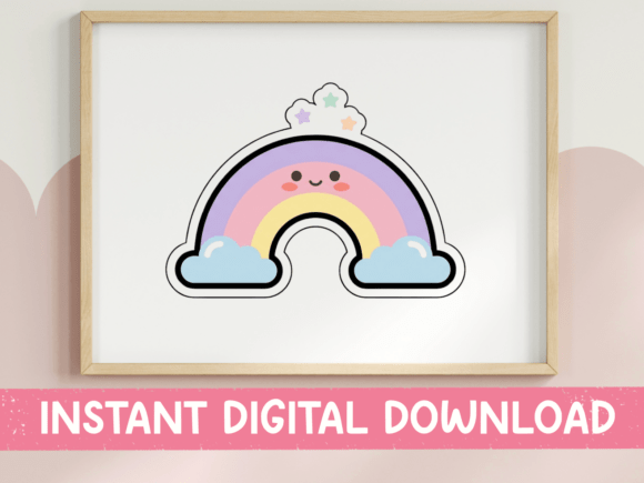 Kawaii Rainbow Smiley Face Sticker