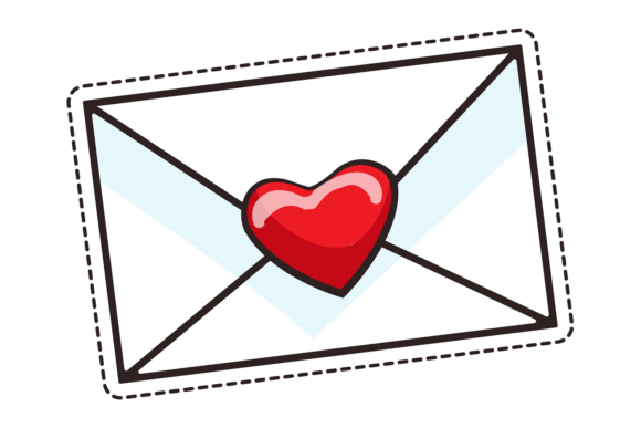 Love Letter Cartoon Icon. Heart Envelope Graphics