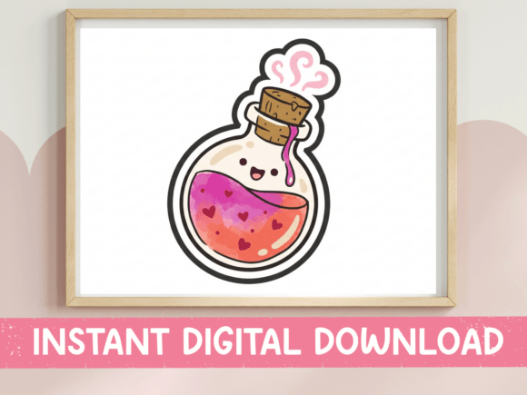 Love Potion Bottle Kawaii Sticker