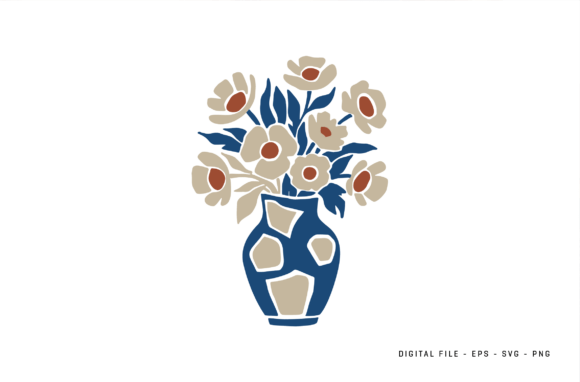 Modern Boho Flower Vase SVG for Graphics and Illustrations