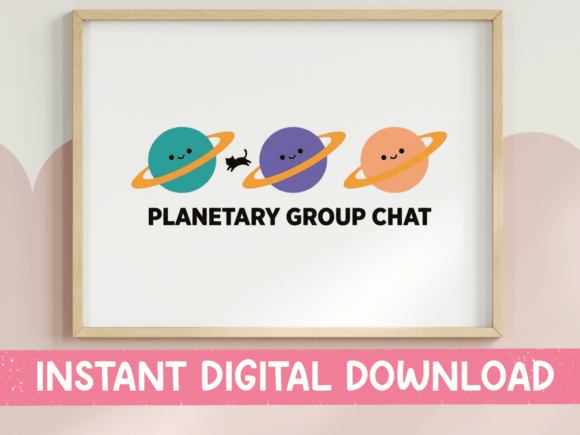 Planetary Group Chat Kawaii SVG PNG Graphics