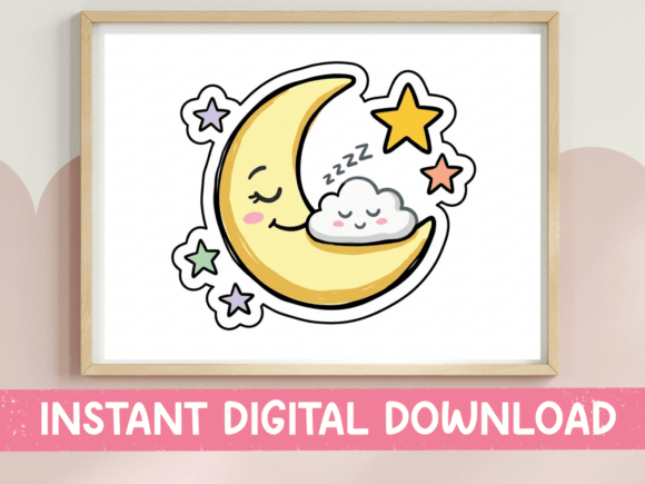 Sleeping Moon Cloud SVG for T-Shirt Designs