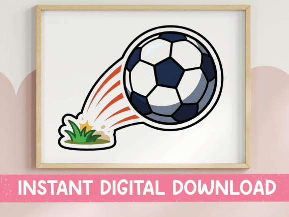 Soccer Ball Kick Sticker Design: Graphics for T-Shirt Designs