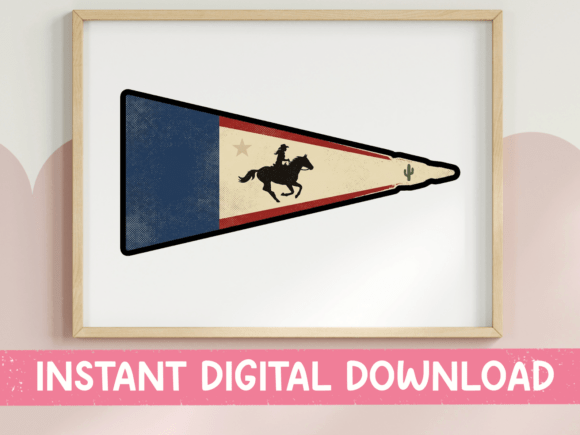 Vintage Western Pennant Flag Sticker Graphics