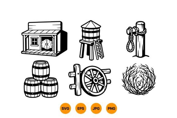 Western Saloon SVG Icons: Graphics for Rugged Branding