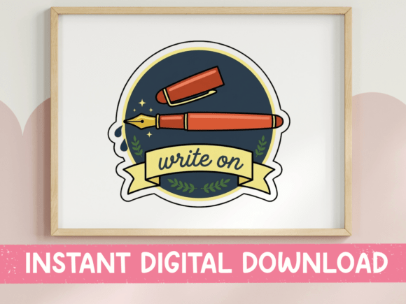 Write on Fountain Pen Sticker Design